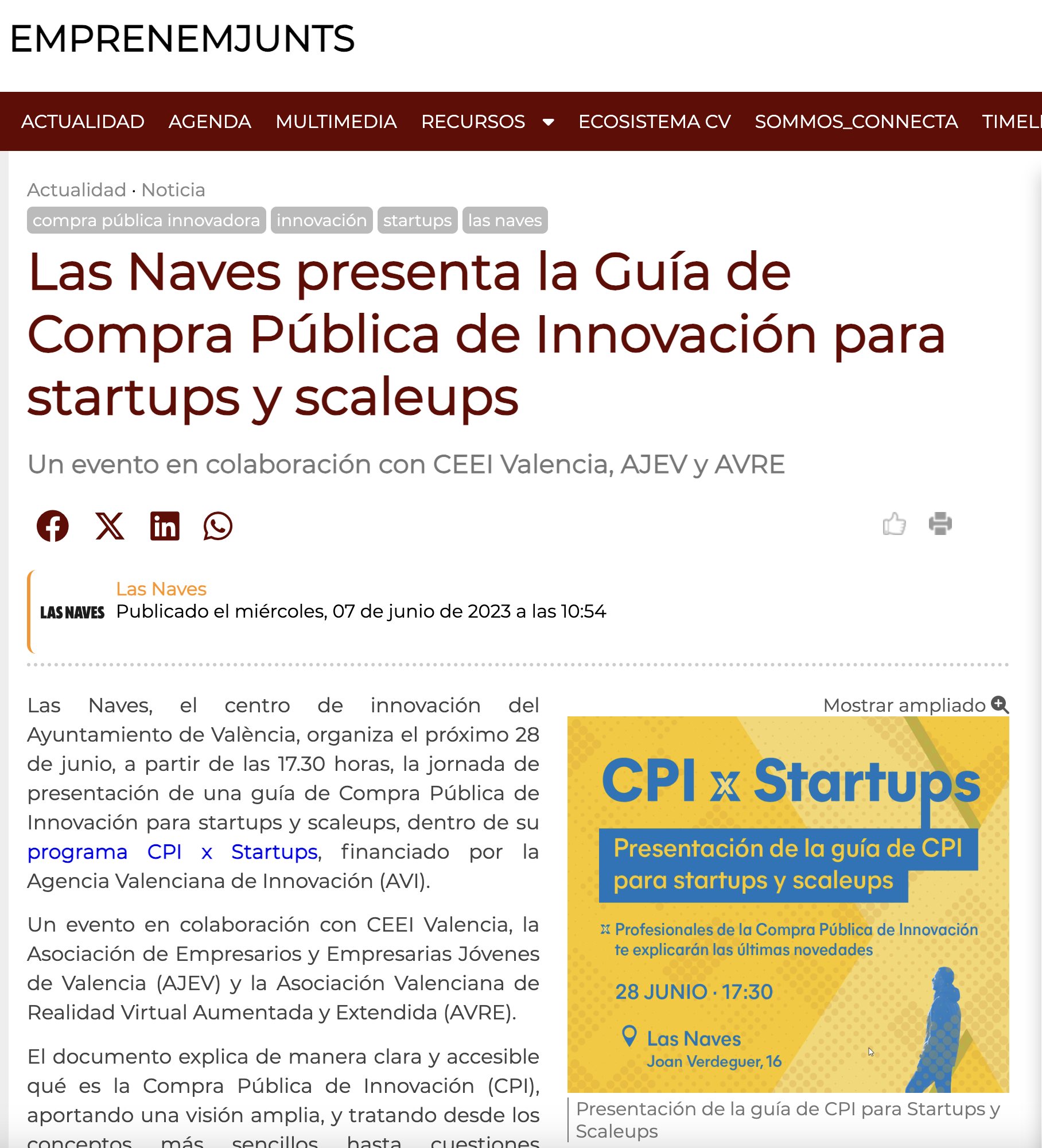 Las Naves presenta la Guía de Compra Pública de Innovación para startups y scaleups
